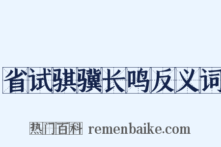 省试骐骥长鸣反义词是什么意思的图片